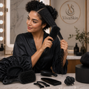 Kit Capilar Completo 9 em 1 com Escovas e Touca de Cetim