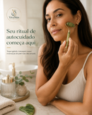 Massagem Facial Jade: Rolo de Pedra Jade + BRINDE - Placa Gua Sha
