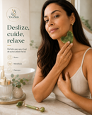 Massagem Facial Jade: Rolo de Pedra Jade + BRINDE - Placa Gua Sha