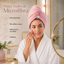 Touca Toalha Antifrizz de Microfibra para Cabelo com Botão