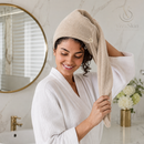 Touca Toalha Antifrizz de Microfibra para Cabelo com Botão
