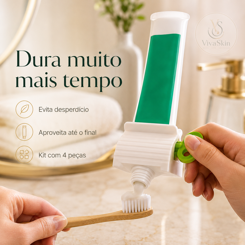Kit com 4 Espremedores de Tubos Giratórios para Tubos sem Desperdício