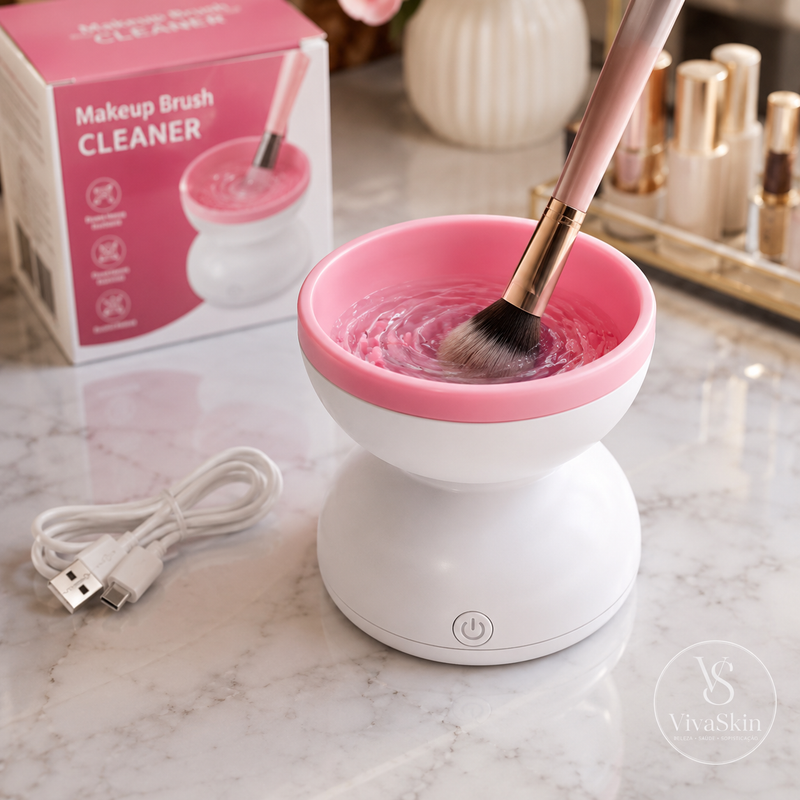 Limpador Elétrico Profissional de Pincéis de Maquiagem com Silicone USB