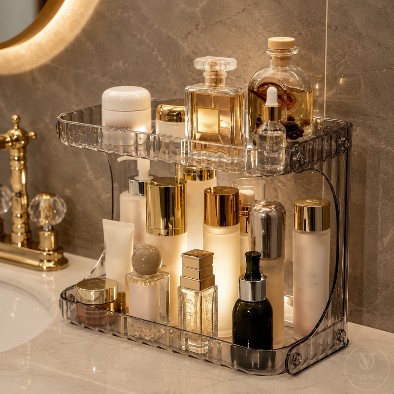Organizador Prateleira de Maquiagem e Skincare com 2 Níveis