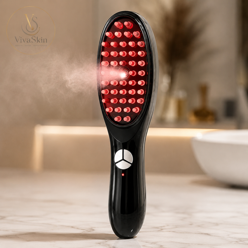 Escova Massageadora Capilar ScalpCare 4 em 1 com Nano Spray