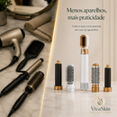 Escova Secadora 5 em 1 com Modeladores de Cachos
