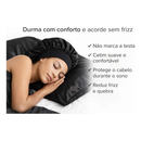 Kit Cetim Antifrizz Touca Faixa + Fronha + Scrunchie Luxo