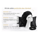 Kit Cetim Antifrizz Touca Faixa + Fronha + Scrunchie Luxo